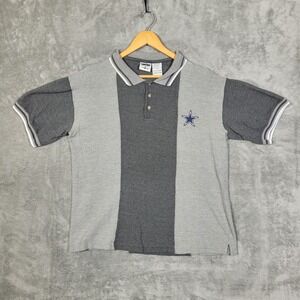 Vintage Dallas Cowboys Polo Shirt Mens M NFL Embroidered Logo Colorblock 90s Y2K